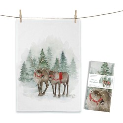 Geschirrtuch - Weihnachtsmotiv - Maluu - Rentiere