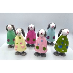 Osterhase Betty mit Schlappohren Rosa mit Punkten XXS