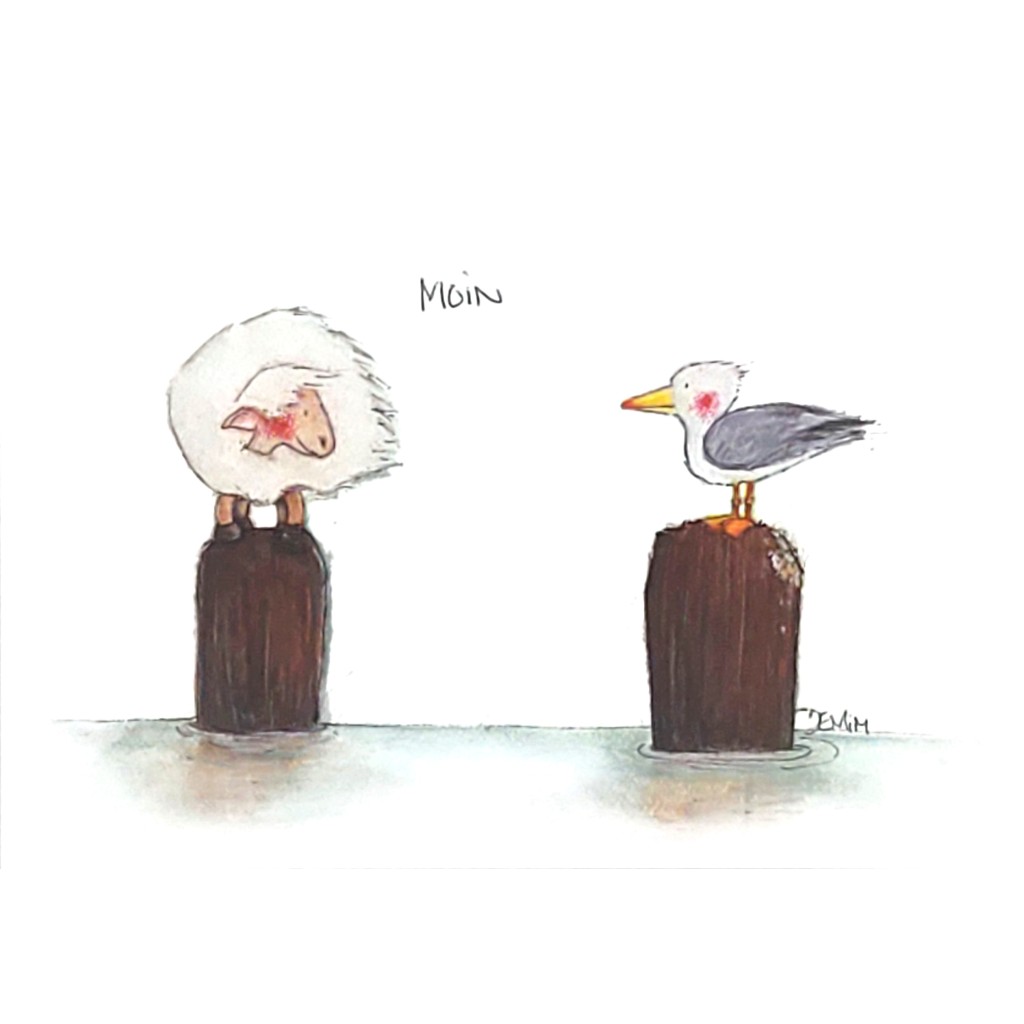 Postkarte Miriam Kramer Moin Postkarte Miriam Kramer Moin