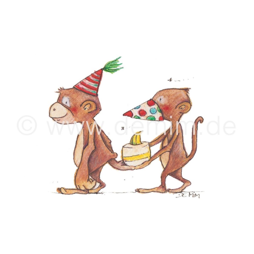 Postkarte Miriam Kramer Geburtstagsgäste