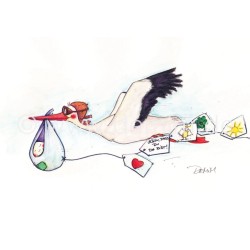 Postkarte Miriam Kramer Storch