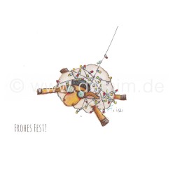 Postkarte Miriam Kramer Schaf mit Lichterkette