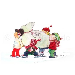 Postkarte Miriam Kramer Kinder Frohes Fest!