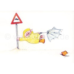 Postkarte Miriam Kramer Windschwein