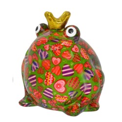Pomme Pidou Spardose Frosch mit bunten Herzen