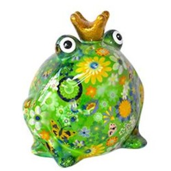 Pomme Pidou Spardose Frosch Schmetterlinge und Blüten
