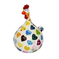 Pomme Pidou Spardose Huhn - Marie - Herzen