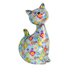 Pomme Pidou Spardose Katze Caramel L Blau Pomme Pidou Spardose Katze Caramel L Blau