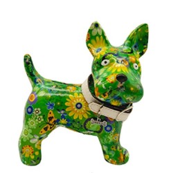 Pomme Pidou Spardose Hund Boomer Grün Schmetterlinge