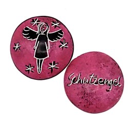 Handschmeichler Speckstein-Schutzengel-rund-pink