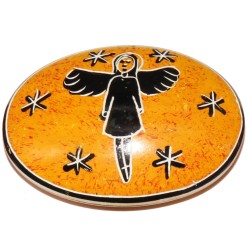 Handschmeichler Speckstein-Schutzengel-oval-gelb