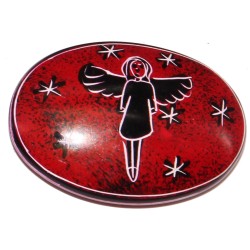 Handschmeichler Speckstein-Schutzengel-oval-rot