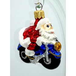 Weihnachtskugel Kleiner Weihnachtsmann auf Motorrad Weihnachtskugel Kleiner Weihnachtsmann auf Motorrad