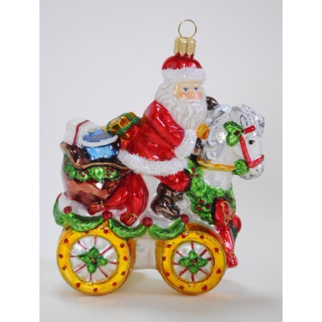 Christbaumschmuck Weihnachtsmann auf Pony Christbaumschmuck Weihnachtsmann auf Pony