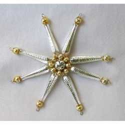Gablonzer Christbaumschmuck Stern Gold/Silber