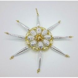 Gablonzer Christbaumschmuck Stern Silber/Gold 21cm