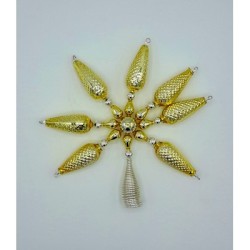 Gablonzer Christbaumspitze Stern Gold/Silber 16cm