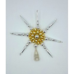 Gablonzer Christbaumspitze Stern Silber/Gold 16cm