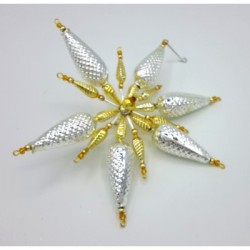 Gablonzer Christbaumschmuck Stern Silber/Gold 17cm
