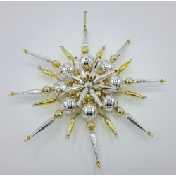 Gablonzer Christbaumschmuck Stern Silber/Gold 22cm