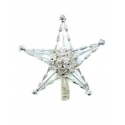 Gablonzer Christbaumspitze Stern Silber 16cm