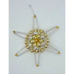 Gablonzer Christbaumschmuck Stern mit Blüte