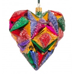 Christbaumschmuck Herz mit Rautenmuster zum Klemmen Christbaumschmuck Herz mit Rautenmuster zum Klemmen