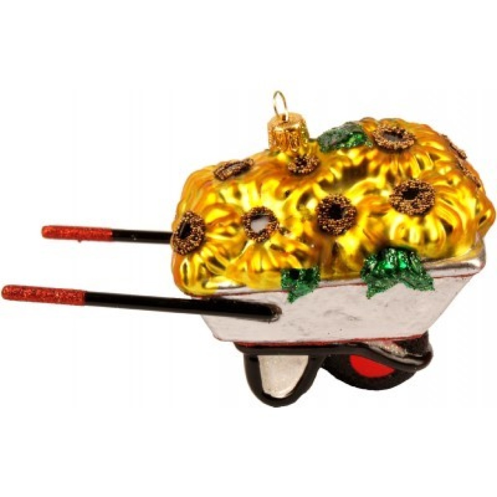 Christbaumschmuck Schubkarre mit Blumen Christbaumschmuck Schubkarre mit Blumen