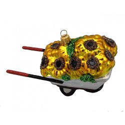 Christbaumschmuck Schubkarre mit Blumen Christbaumschmuck Schubkarre mit Blumen