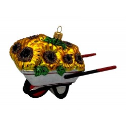 Christbaumschmuck Schubkarre mit Blumen Christbaumschmuck Schubkarre mit Blumen