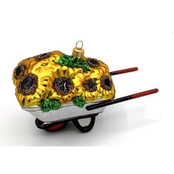 Christbaumschmuck Schubkarre mit Blumen Christbaumschmuck Schubkarre mit Blumen