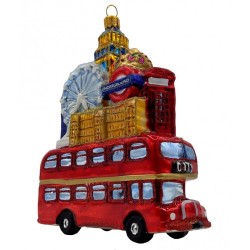 Weihnachtskugel Londonbus mit Sehenswürdigkeiten Weihnachtskugel Londonbus mit Sehenswürdigkeiten