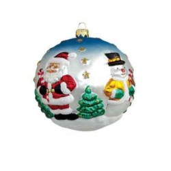 Weihnachtskugel mit Weihnachts- und Schneemänner Weihnachtskugel mit Weihnachts- und Schneemänner