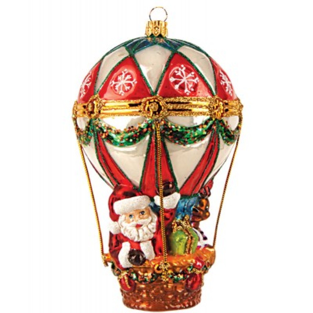 Christbaumschmuck Weihnachtsmann im Heißluftballon Christbaumschmuck Weihnachtsmann im Heißluftballon