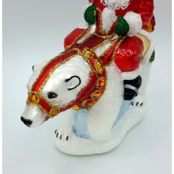 Christbaumschmuck Weihnachtsmann auf Eisbär