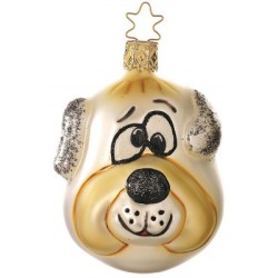 Inge Glas Christbaumschmuck Hundekopf wau wau Willy Inge Glas Christbaumschmuck Hundekopf wau wau Willy