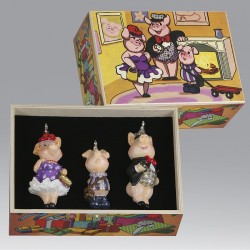 Christbaumschmuck Komozja Holzbox mit Schweinefamilie Christbaumschmuck Komozja Holzbox mit Schweinefamilie