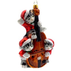 Christbaumschmuck Komozja Katzen am Cello