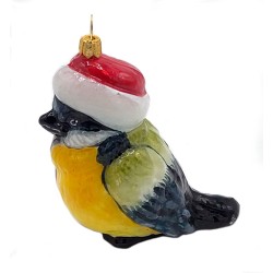 Christbaumschmuck Komozja Meise mit Weihnachtsmütze Christbaumschmuck Komozja Meise mit Weihnachtsmütze