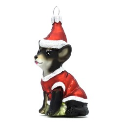 Christbaumschmuck Hund Chihuahua mit Weihnachtsmütze Christbaumschmuck Hund Chihuahua mit Weihnachtsmütze