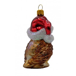 Christbaumschmuck Eule mit Weihnachtsmütze