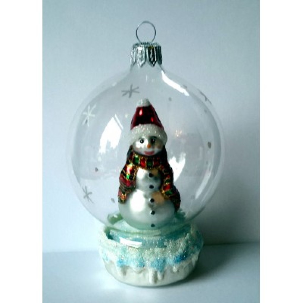 Christbaumschmuck Schneemann in der Kugel Christbaumschmuck Schneemann in der Kugel
