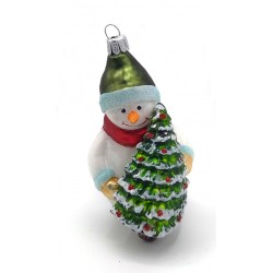 Weihnachtskugel Schneemann mit Weihnachtsbaum Weihnachtskugel Schneemann mit Weihnachtsbaum
