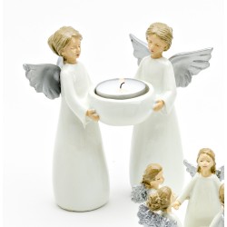 Harvesttime Teelichthalter mit zwei Engeln