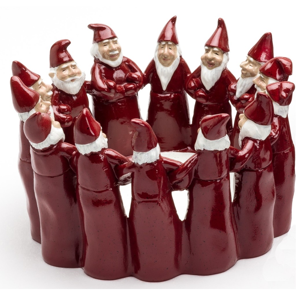 Harvesttime Schale mit tanzenden Weihnachtsmänner rot XL Harvesttime Schale mit tanzenden Weihnachtsmänner rot XL