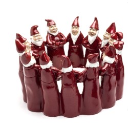 Harvesttime Schale mit tanzenden Weihnachtsmänner rot 13,5cm Harvesttime Schale mit tanzenden Weihnachtsmänner rot 13,5cm