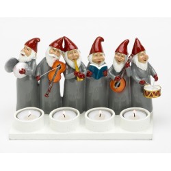 Harvesttime Teelichthalter mit Weihnachtsorchester in grau Harvesttime Teelichthalter mit Weihnachtsorchester in grau