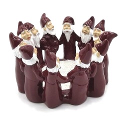 Harvesttime Teelichthalter mit tanzenden Weihnachtsmänner rot 7cm Harvesttime Teelichthalter mit tanzenden Weihnachtsmänner rot 7cm