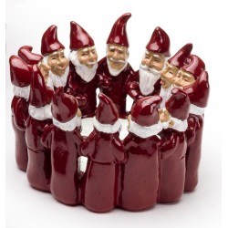 Harvesttime Schale mit tanzenden Weihnachtsmänner rot 10,5cm Harvesttime Schale mit tanzenden Weihnachtsmänner rot 10,5cm