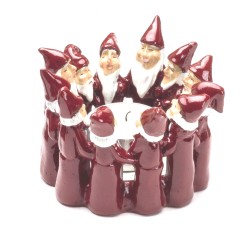 Harvesttime Teelichthalter mit tanzenden Weihnachtsmänner rot 6,5cm Harvesttime Teelichthalter mit tanzenden Weihnachtsmänner rot 6,5cm